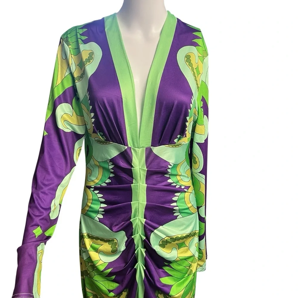 Cherley NWOT Women’s Colorful Patterned Maxi Dress Sz. SM - Picture 2 of 5